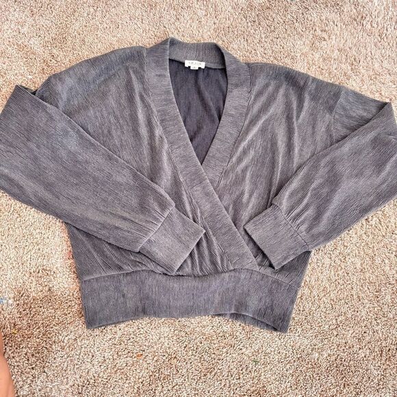 Lelis Collection heathered grey long sleeved rib knit sweater - S - Picture 1 of 4